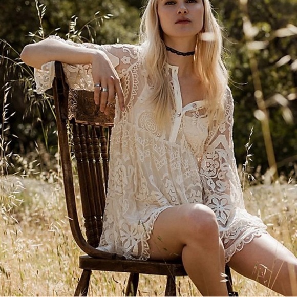 Jen’s Pirate Booty x Free People El Sol dress XS Fairy Core Little White Dress - Picture 4 of 11